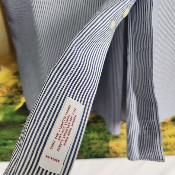 Brooks Brothers NON IRON Blue Button Down Shirt Long Sleeve Mens 17 - 4/5 - Picture 3 of 9